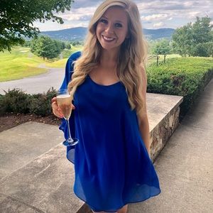 Bebe chiffon shoulder dress